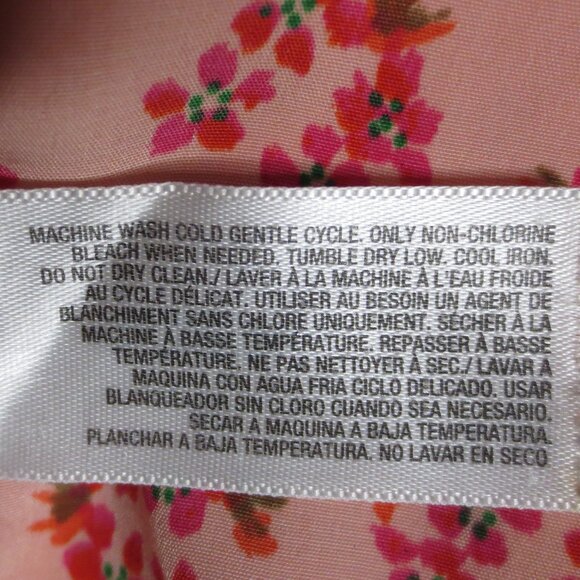 OLD NAVY womens BLOUSE top CORAL floral PINK cap sleeve SOFT polyester SIZE M - Picture 4 of 10